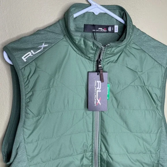 Ralph Lauren RLX Golf Full Zip Vest Men's Size Small Wicking Stretch Green Blue - Picture 2 of 9